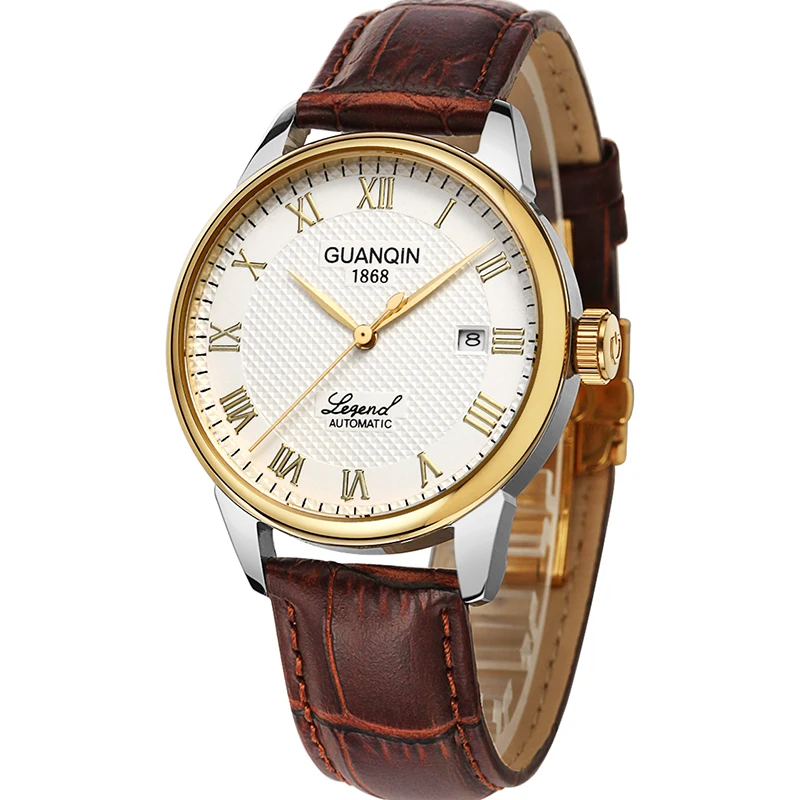 GUANQIN автоматические механические мужские часы деловые наручные лучший бренд