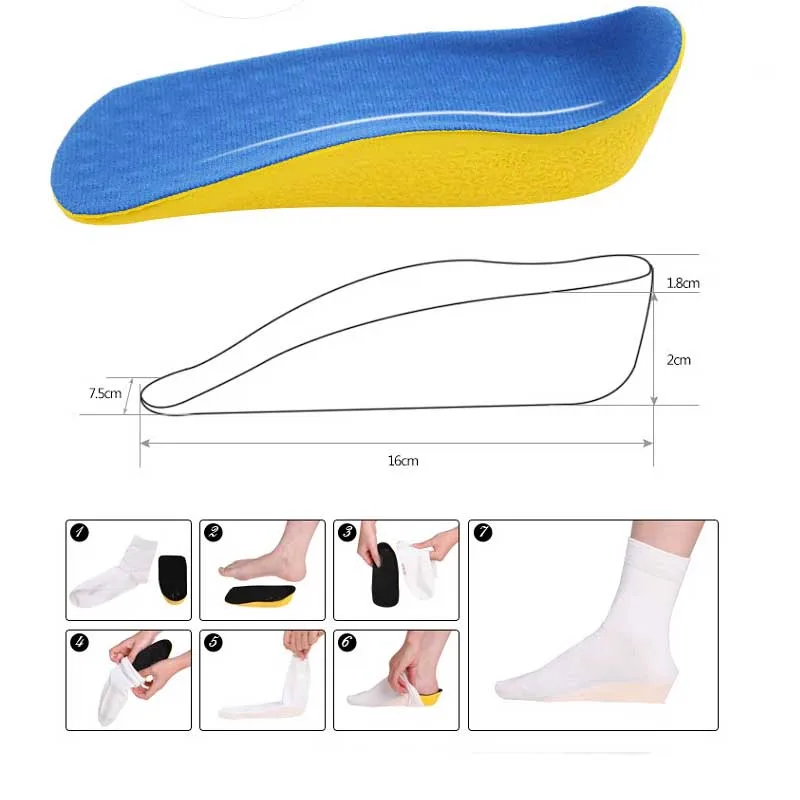 Ортопедические туфли для мужчин и женщин увеличивающие рост 1 пара невидимые