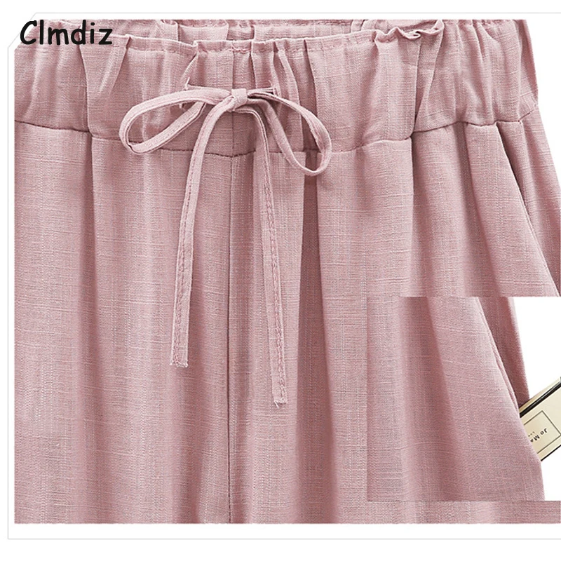 Женские брюки шаровары Clmdiz однотонные хлопковые ярких цветов с эластичной