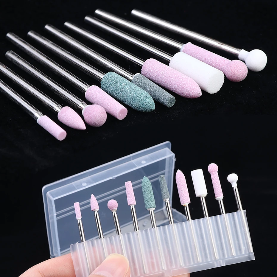 10pcs Ceramic Milling Cutter For Manicure Machine Corundum Nail Drill Burr Pedicure Polishing Art Tool LAMS01-10 | Красота и здоровье