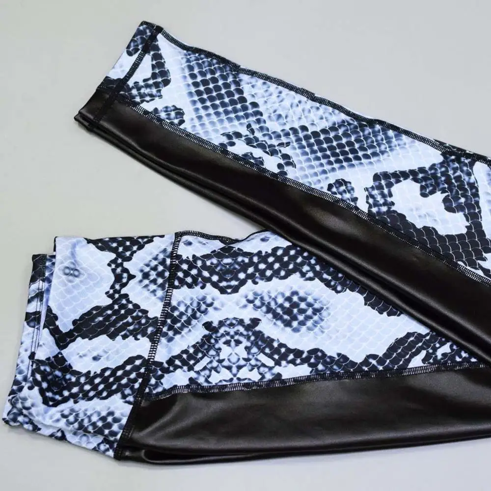 Женские штаны для фитнеса и йоги с принтом питона спортивные сексуальные