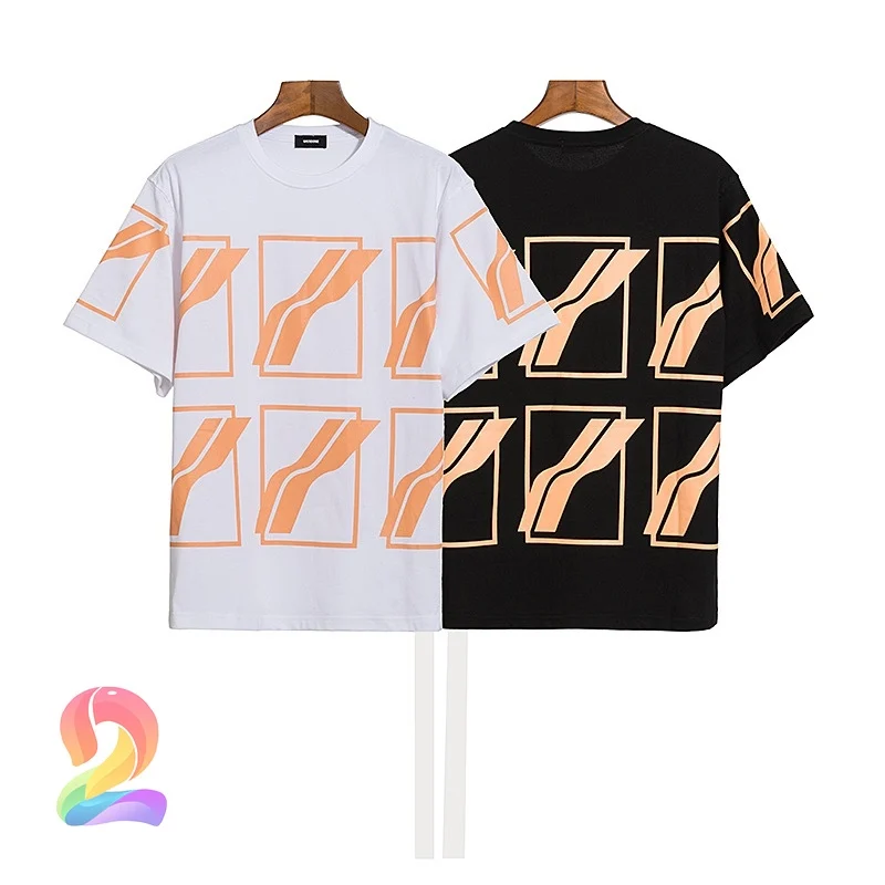 

Oversized WE11DONE T-shirts Men's Women's Round Neck Full Orange Letter Logo Tops Welldone Fashion Casual T Shirt Unisex T-shirt