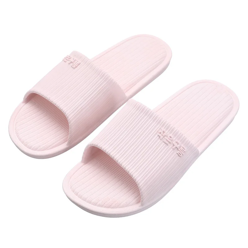 

Couple Striped Toe Ring Slippers Interior Home Bathroom Non-Slip Slippers Summer