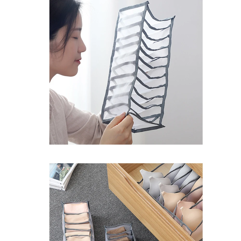 Ящики для хранения нижнего белья Органайзер Разделитель ящика Складные дышащие