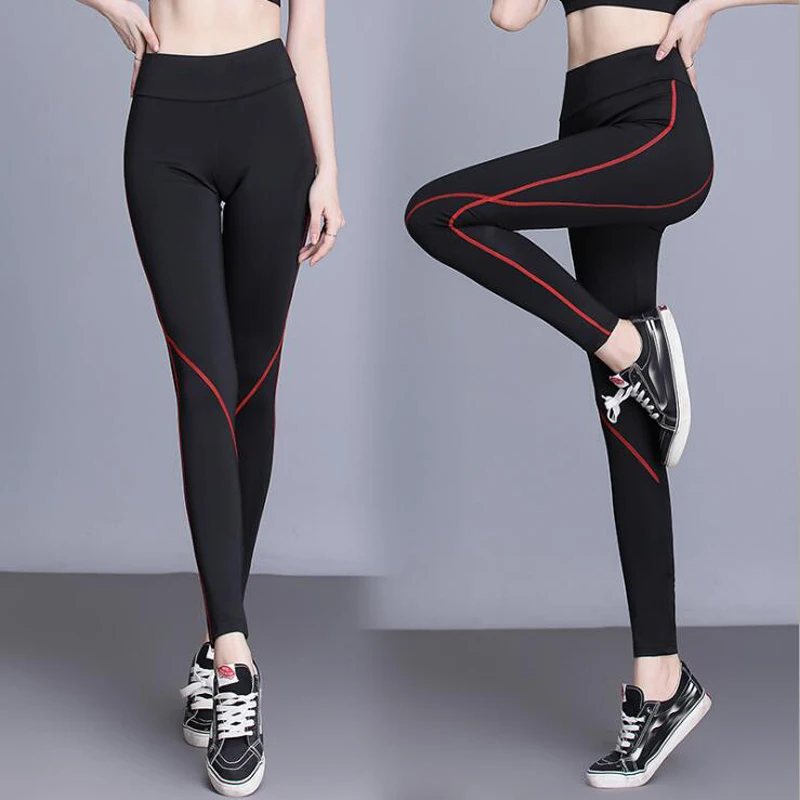 Для женщин Йога штаны с высокой талией для девочек узкие брюки-карандаш