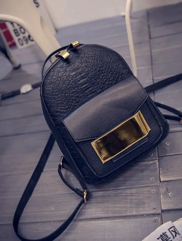 Золотой Черный Серебряный рюкзак Блестящий Женский Змеиный с рисунками мини