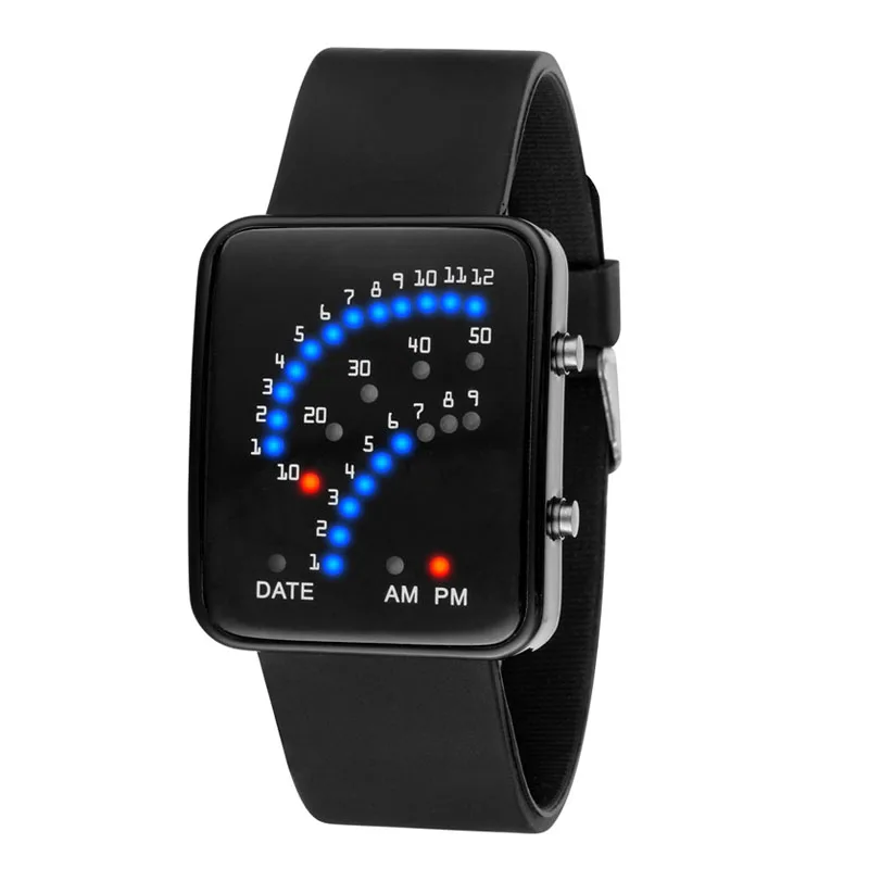 Светодиодные электронные наручные часы сектор бинарные цифровые
