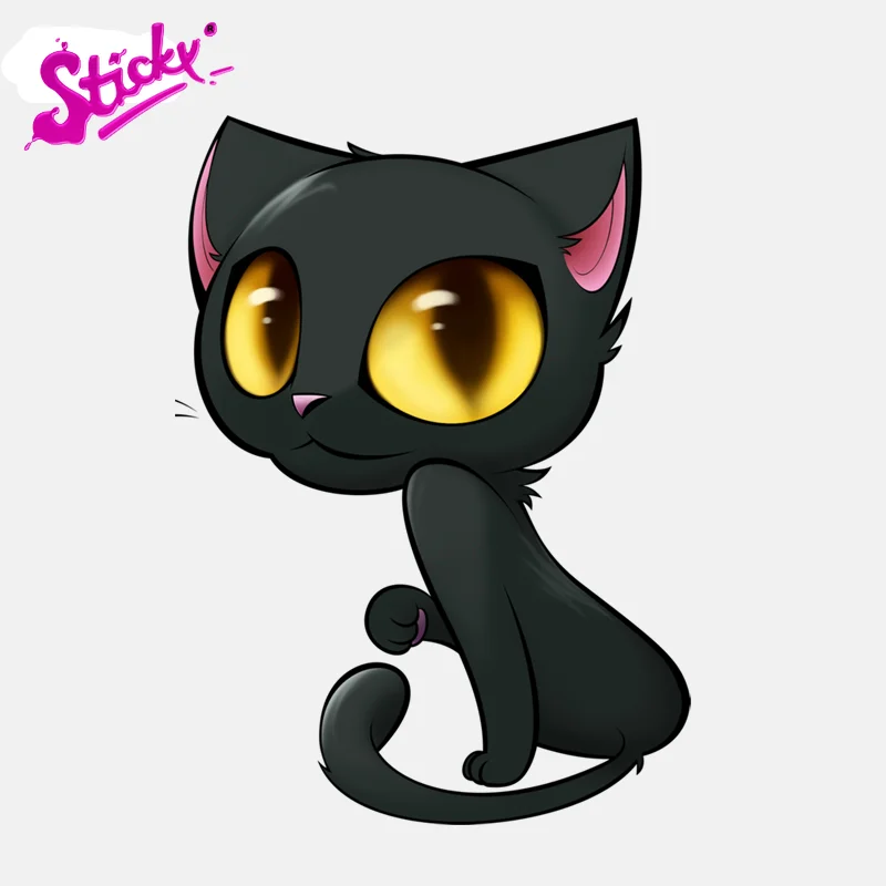 

STICKY Personality Cute Big Eyes Cat Anime Car Sticker Decal Decor Motorcycle Off-road Laptop Trunk Guitar PVC Vinyl Stickers