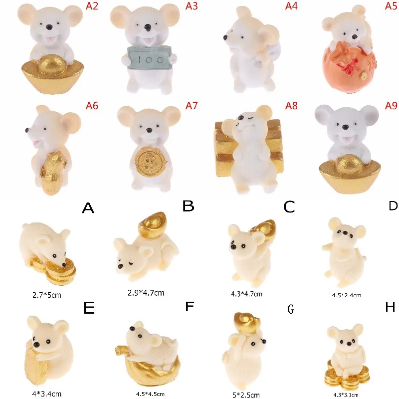 

Cartoon Animal Action Figures Lucky Fortune Sending Money Mouse Model Miniature Figurine Home Dollhouse Decoration DIY Toy Gift