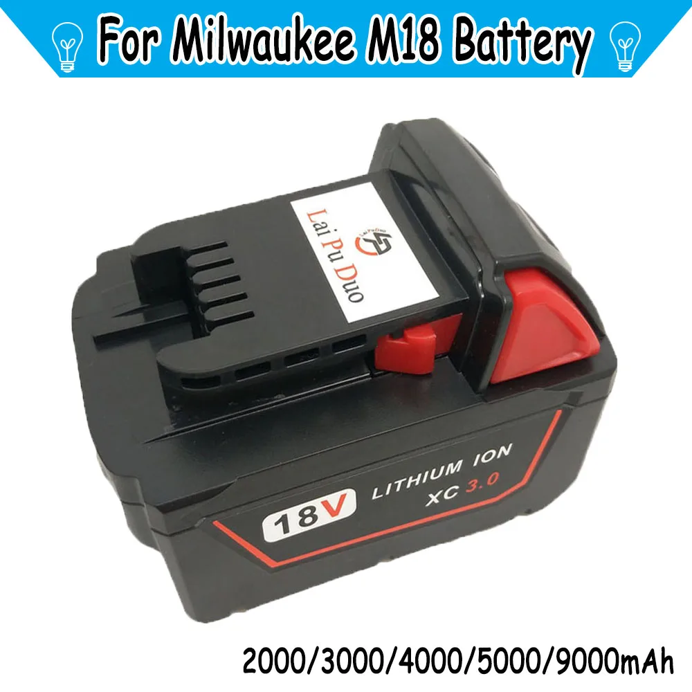 M18 для Milwaukee 18V 2.0Ah 3.0Ah 4.0Ah 5.0Ah 9.0Ah сменный электроинструмент литиевая батарея 48-11-1828