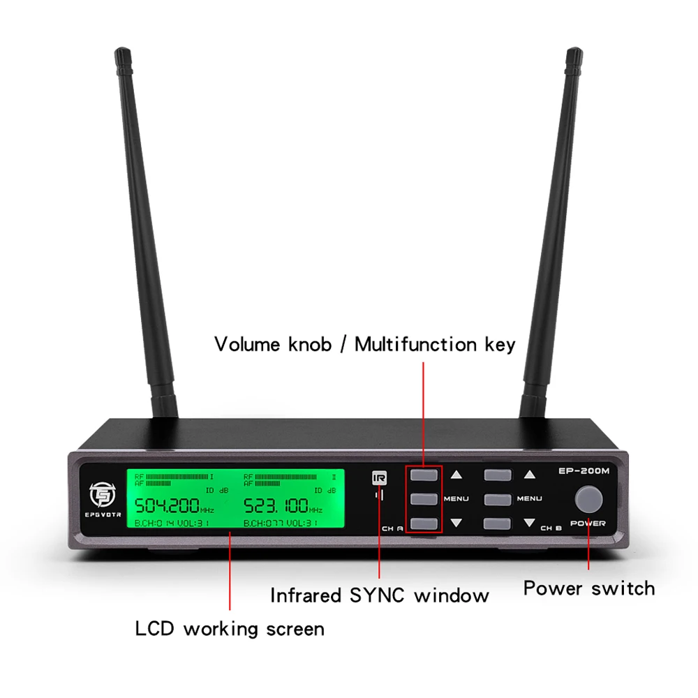 EPGVOTR UHF беспроводной микрофон профессиональный караоке ручной металлическая
