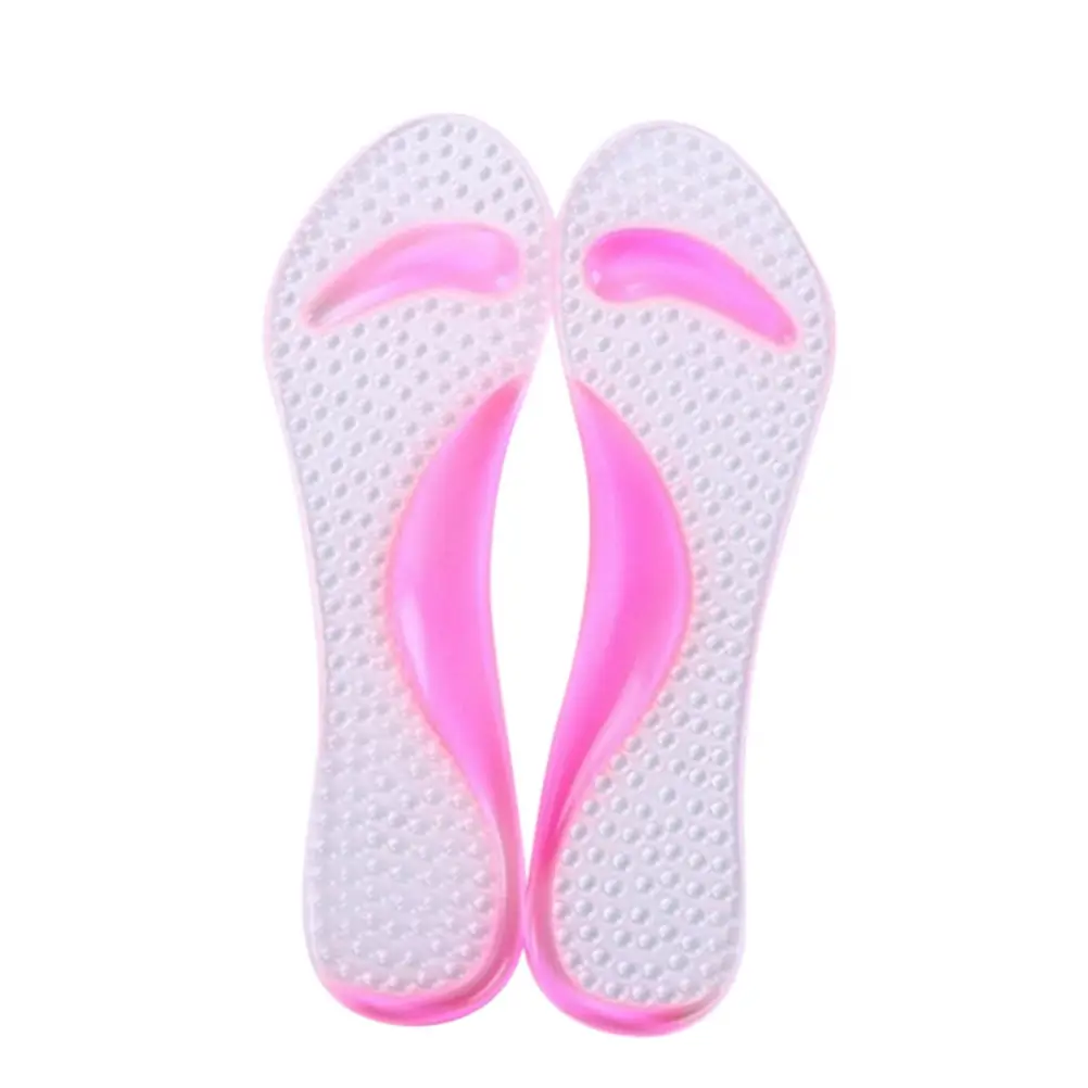 Pink 1 пара Нескользящие женские гелевые стельки 3/4 длина супинатор противоскользящие массаж плюсневой кости ортопедические стельки для обуви на высоком каблуке - Цвет: Pink