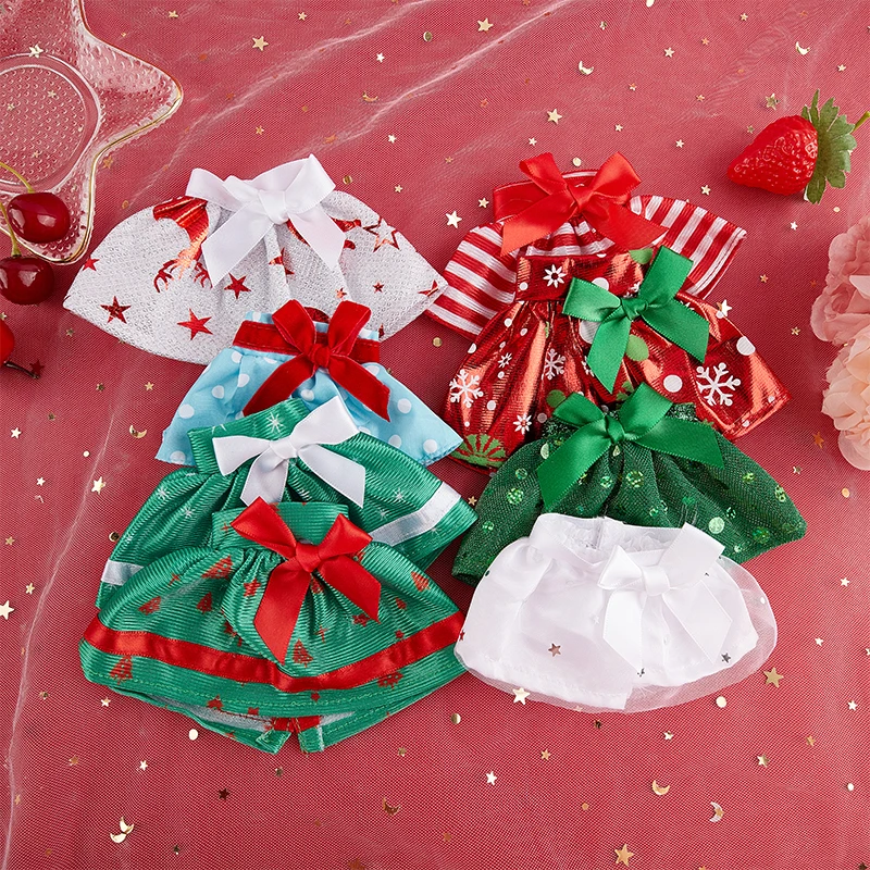 

1 шт. Рождественская мини-кукла эльфа Одежда Бант юбка платье кукла аксессуары для детей рождественские подарки аксессуары для кукол