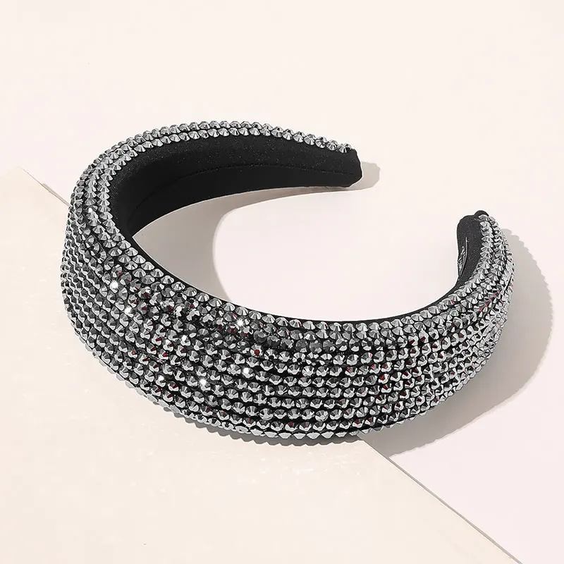 

Full Crystal Hairbands Chic Gorgeous Pearl Rhinestones Headbands Bright Bejeweled Padded Head Hoop Luxury Shiny Hair Accessory