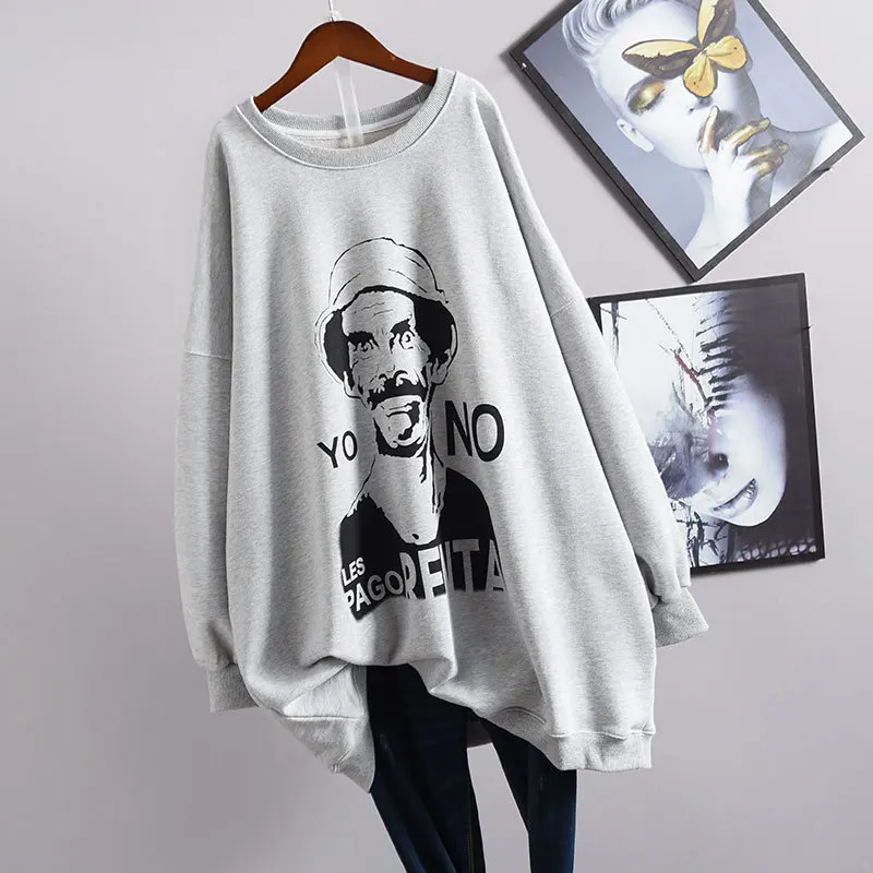 

2021 Tshirt Women Casual Plus Size Print Cartoon Long Sleeve Tunic T-shirt Tops Poleras Harajuku Camiseta Top Women T Shirt