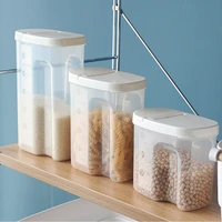portable plastic cereal dispenser storage box kitchen food grain rice container kitchen supplies transparent grain storage tank