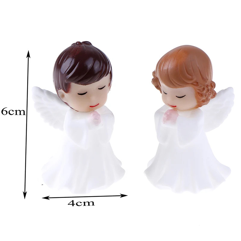 

2 Pcs Angels Figurines Miniature For Desktop Car Garden Cake Well Workmanship Odorless Sculpture Ornament Decoration NEW
