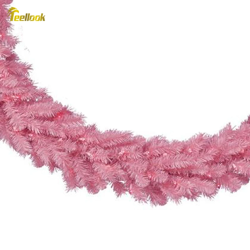 Teellook Розовый Рождественский венок со светодиодный Рождественские огни торговый