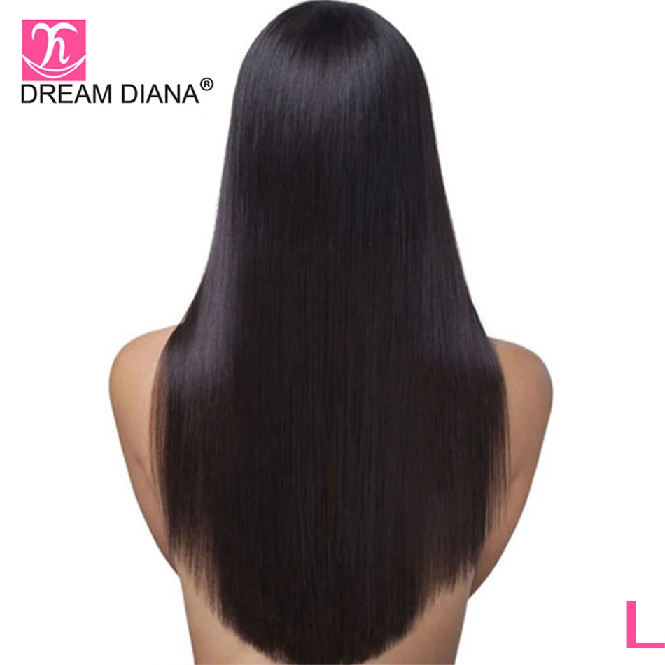 DreamDiana бразильские шелковистые прямые парики без клея 8 &quot 28&quot Remy предварительно