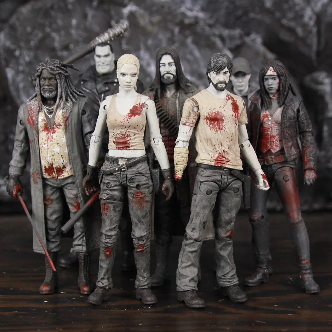 

Mcfarlane The Walking Dead Comic Black & White 5" Action Figure Rick Grimes Andrea Michonne Jesus Ezekiel Toys Doll Model