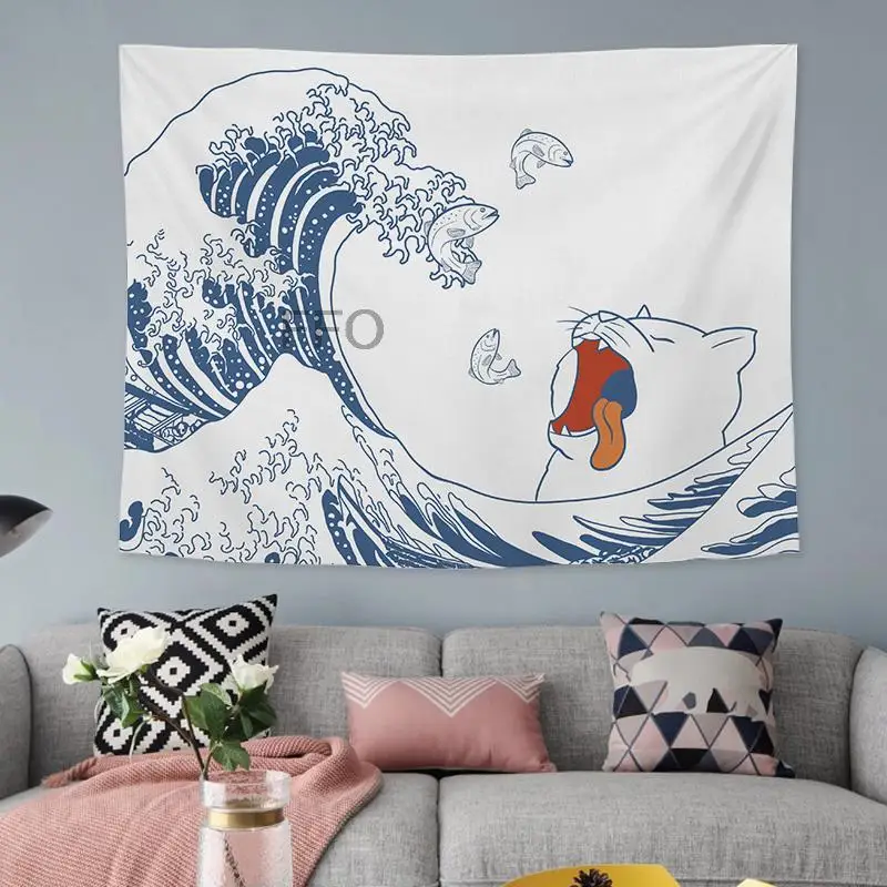 

Anime Wall Background Hanging Cloth Birthday Party Girl Home Decoration Tapestry Hippie Kawaii Bohemian Style Decorative Mural