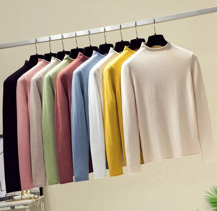 Autumn Women turtleneck Pullover knitted bottom sweater 2019 Winter Lazy slim Casual Sweaters female Oversize Pullovers | Женская одежда