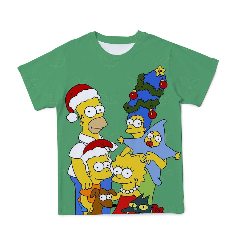 

2021 The New Summer 3D Children Simpson Anime T-shirt Boy/girl Cartoon Fashion T-Shirt O-Neck Apparel Fashion Casual Clothing