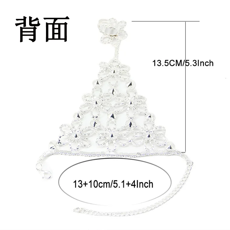 Модный Блестящий Браслет со стразами ручной работы цепочка звено палец кольцо