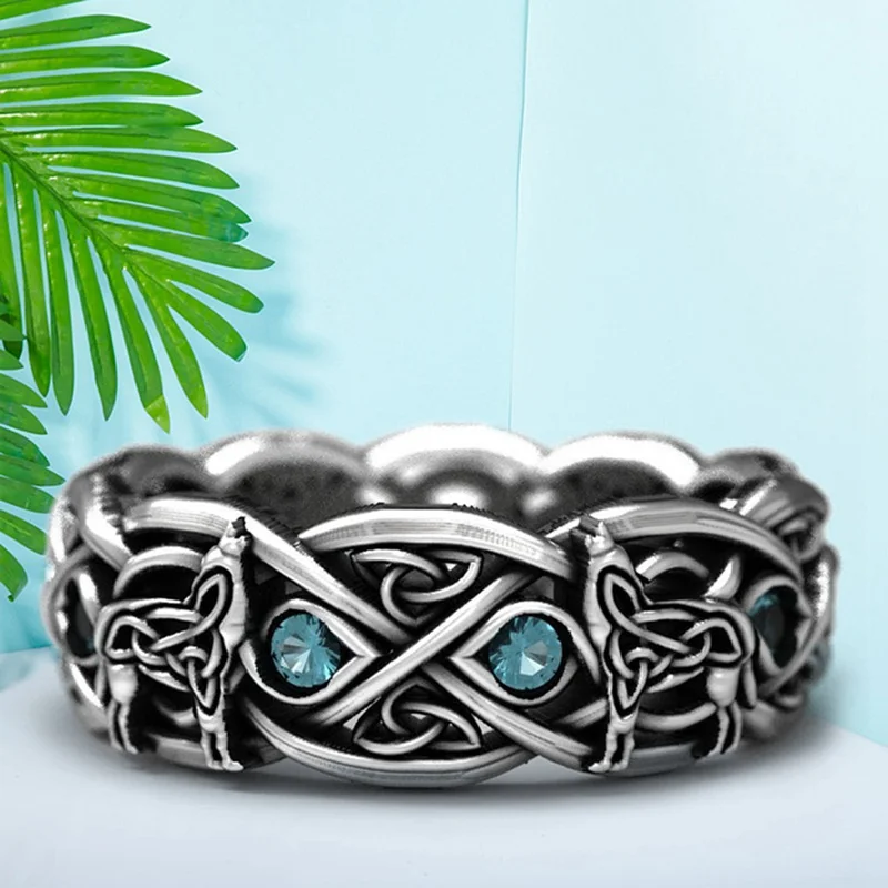 Мужское Винтажное кольцо в стиле панк готическое с волком и тотемом для ночного