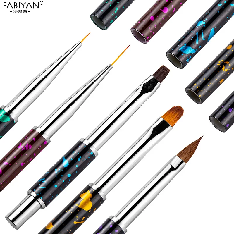 Гель лак дизайн ногтей ручка с кисточкой для рисования съемный плоский