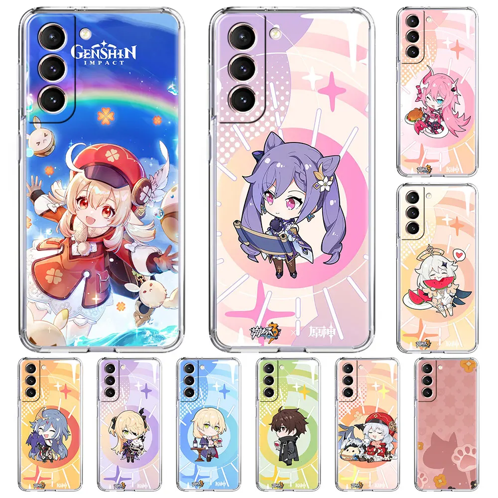 

Clear Soft Case For Samsung Galaxy S20 FE S21 Ultra S10 Plus S10e S9 S8 Note 20 10 Lite 9 Phone Cover Funda Genshin Impact Shell