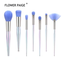 flower paige 7pcs makeup brush set phantom color beauty tool makeup brush set rainbow crystal large fan shaped makeup brush