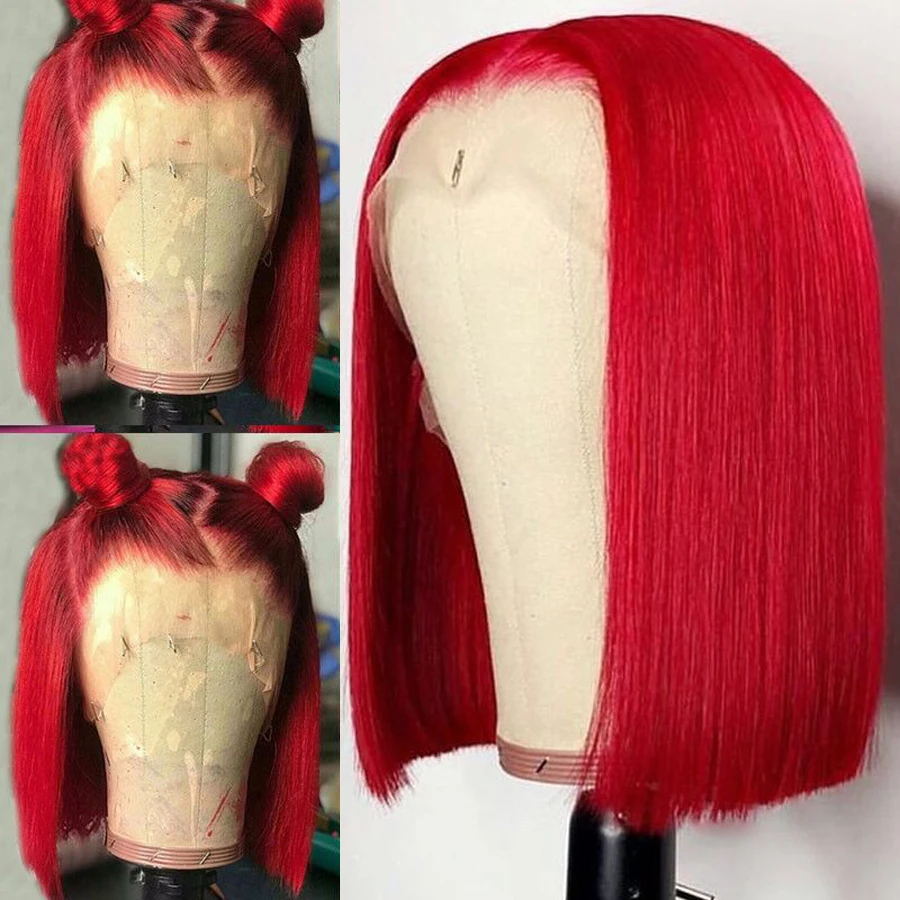 

Red Colored Wigs Bob Lace Front Wigs Short Bob Wig Lace Front Human Hair Wigs For Black Women Human Hair Transparent Lace Wigs