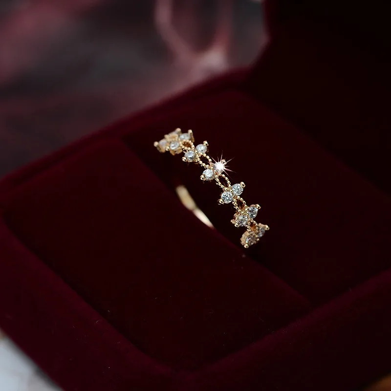 LAMOON 925 пробы Серебряное изящное Двухслойное кольцо с цирконом 14K позолоченное