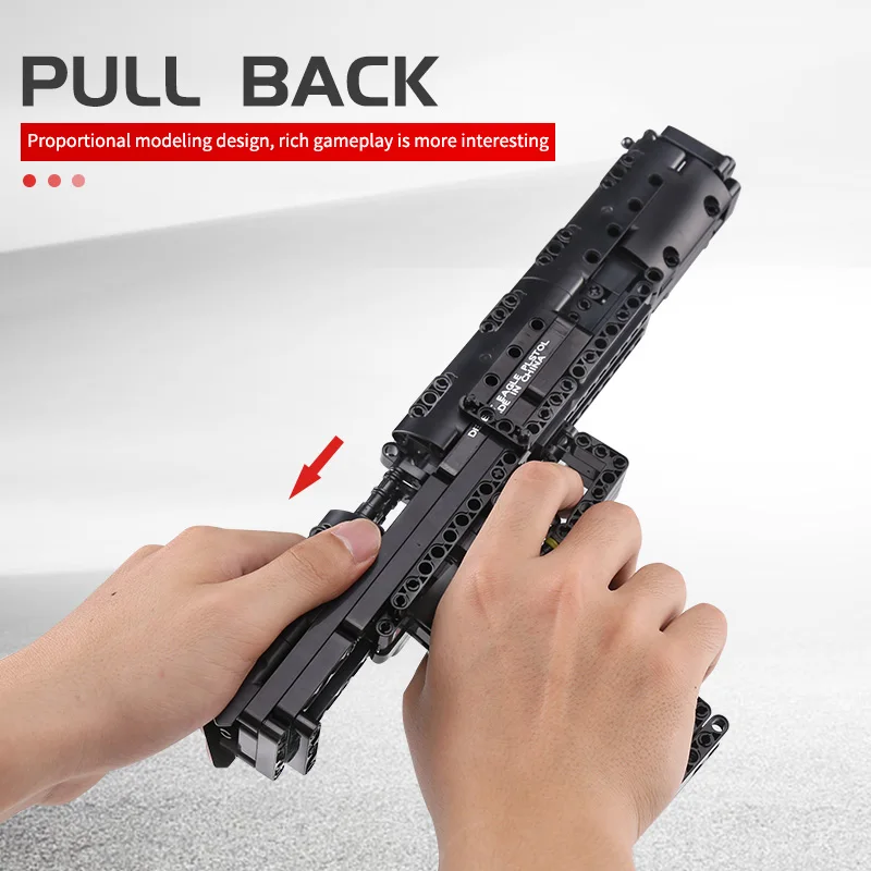 

MOULDKING Creativity black Desert Eagle Pistol Eject bullet Pistol toy Technic Block Gun Building Blocks Bricks Model Toys Gift