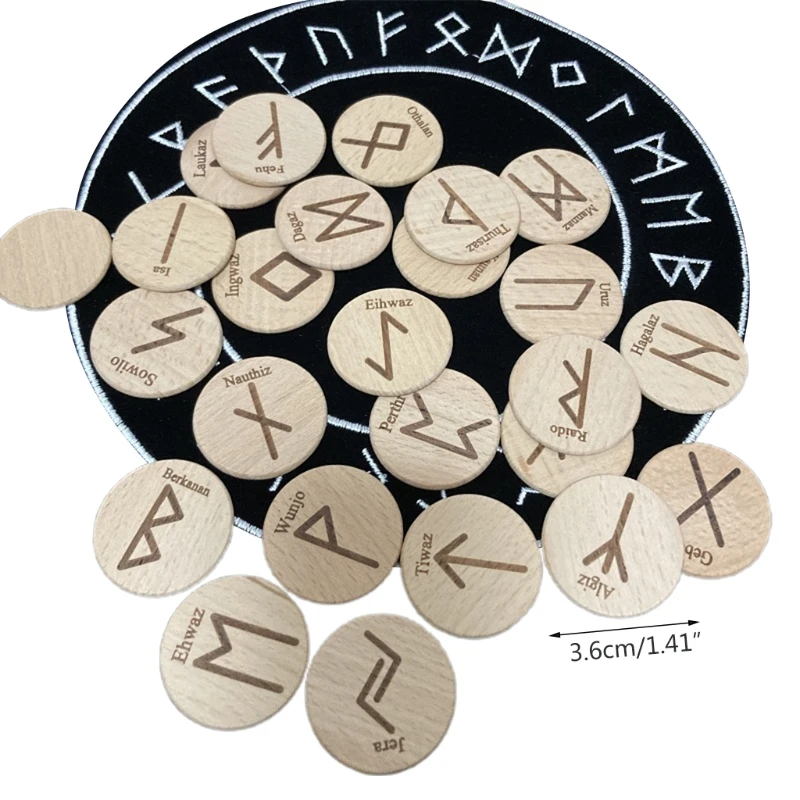 

Mysticism Supplies for Divination Rune Kit Round Altar Occultism Props Pendant D0LB
