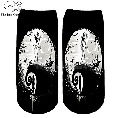 4 Хлопковые носки PLstar Cosmos nightster before christmas jack skellington разноцветные брендовые теплые короткие носки Хэллоуин-3 - Цвет: 4