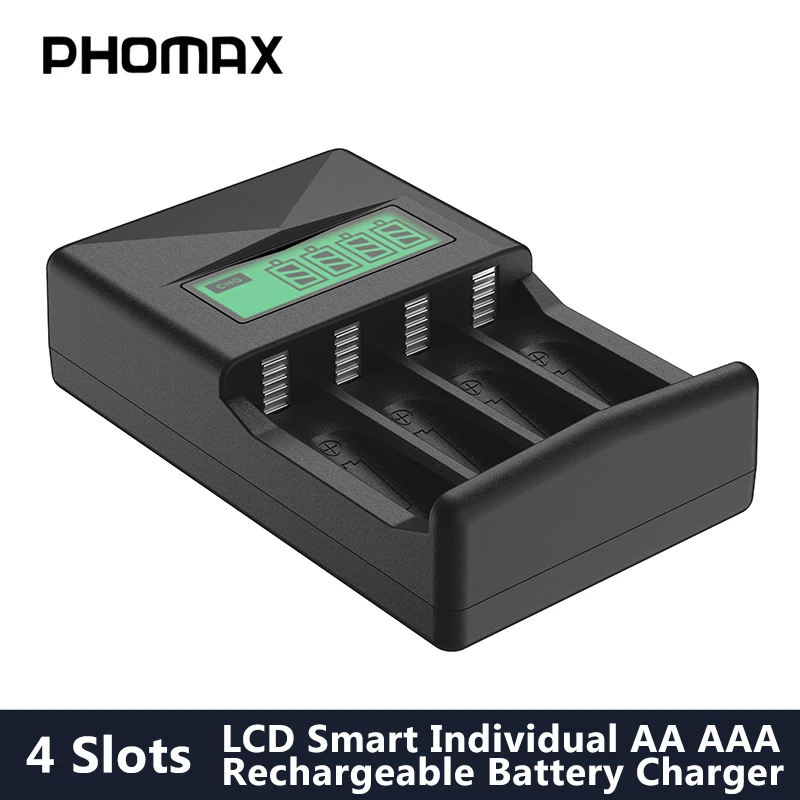 

PHOMAX New 4 Slots 1.2V AA AAA Ni-MH Ni-Cd Battery Charger For Microphone/Radio/Remote control/Rechargeable Battery Accessories