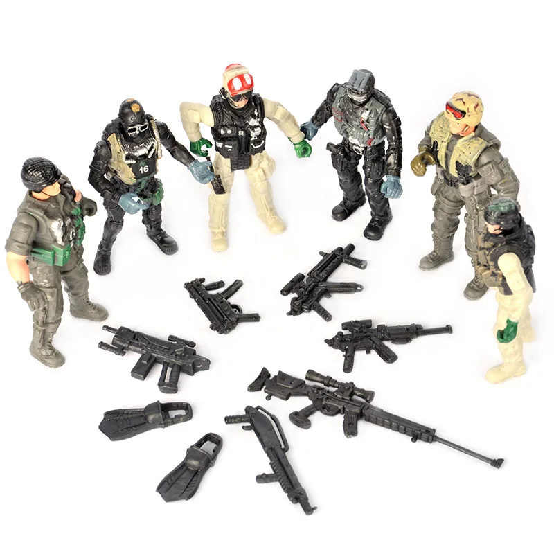 

6 War Action Figures Toys for Boys 3 6 8 Years Old Mini Movable Soldiers Counter-Strike Military Pretend Game Model for Children