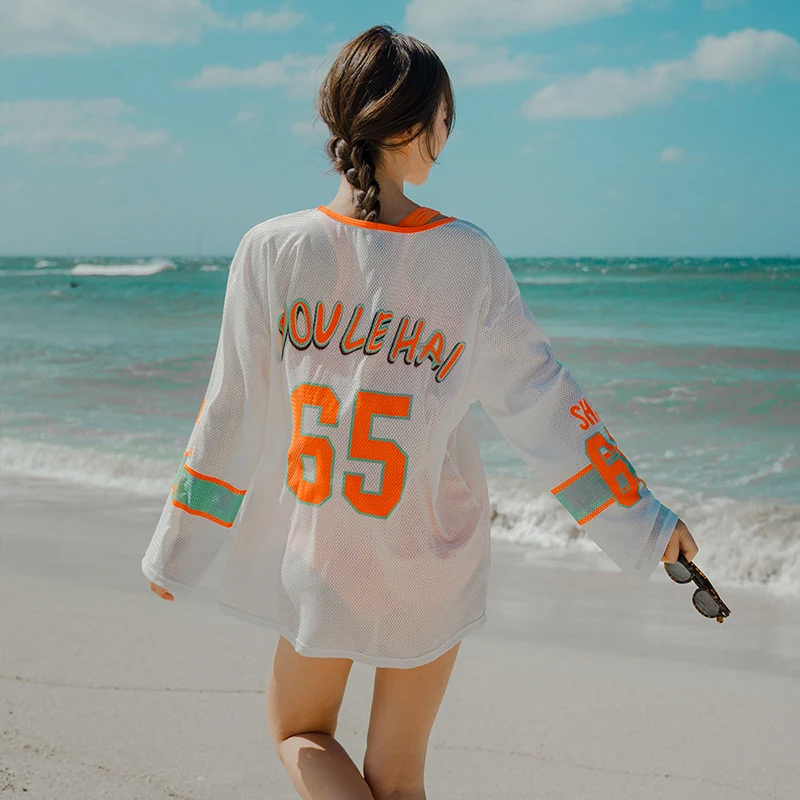 4-набор купальников с длинными рукавами и подушками для плавания, спортивный комбинезон для пляжа и серфинга в стиле Кореи "Rash Guard on".