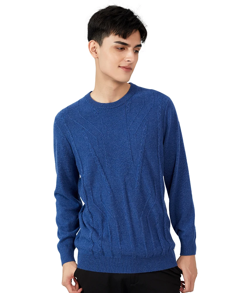 Zhili Men's 100% Cashmere Causal Crewneck Sweater