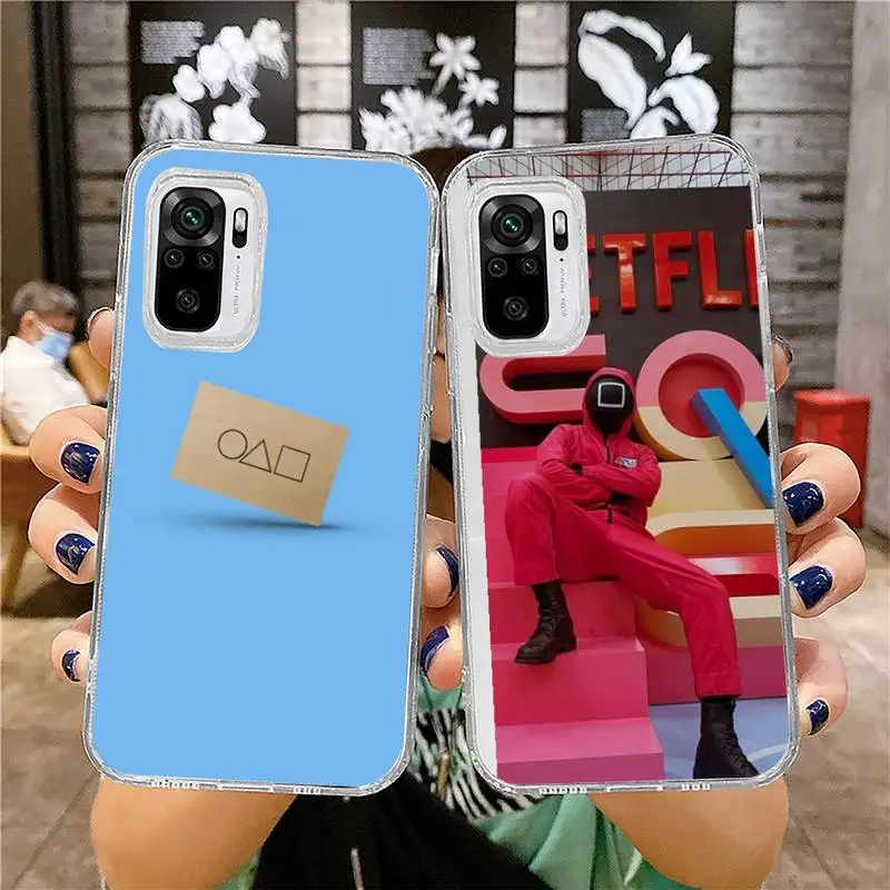 

Squid Game 456 Phone Case for xiaomi 11 redmi note 10 9 8 7 pro lite T A S 10T 9A 9S 8T pro 4G transparent coque funda