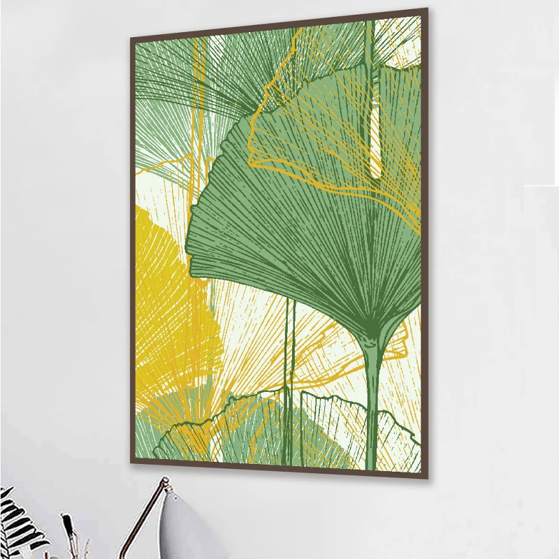 

Leaf and Trunk Texture Abstract Wall Art Canvas Poster Print Nordic Decorative Oil Painting on Canvas Art for Living Room 4-74