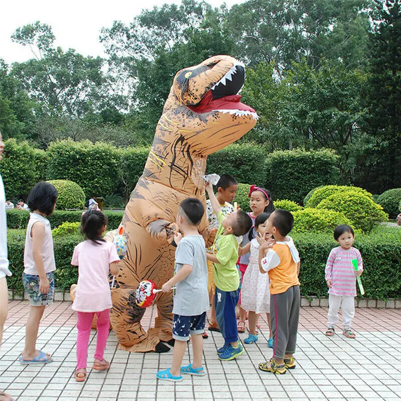 Надувной костюм динозавра T-Rex для взрослых и детей забавный наряд на Хэллоуин