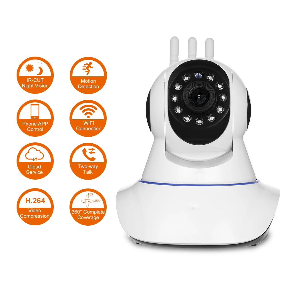 1080P Камера Безопасности 2MP WIFI ip камера Беспроводная обнаружения движения ночное