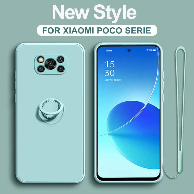 

Mobiox Case Poco X3 NFC F3 GT M3 M4 X3 Pro 5G X4 Pro 5G for Xiomi 11t 10t pro Redmi Note 10 11 Pro Silicon Ring Stand Cover Case
