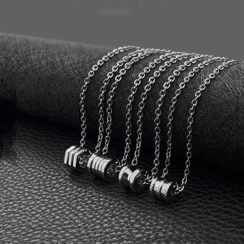 Модный простой кулон из нержавеющей стали баррель для мужчин и женщин ювелирные