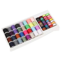 60pcs sewing threads set 100 polyester yarn metal spool for home sewing machine and hand stitching needlework tool