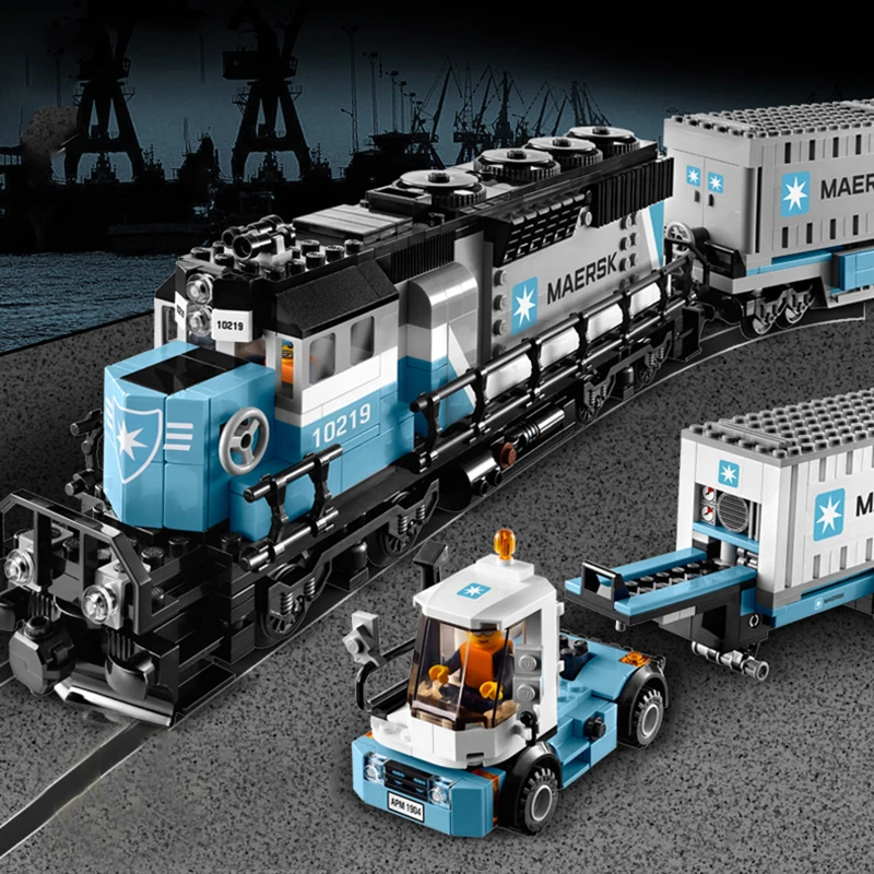 1234Pcs Expert Technic Ultimate серия поезд Maersk строительные блоки игрушки подарок совместим с
