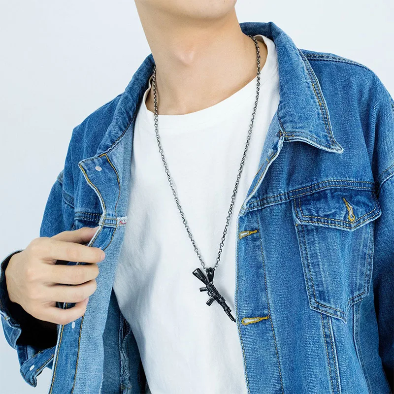 Мужское ожерелье Золотая цепочка колье из нержавеющей стали с подвеской мужские